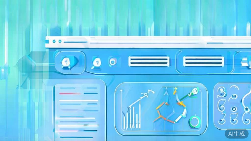 Flat vector illustration of content optimization, dashboard style, soft blue gradient