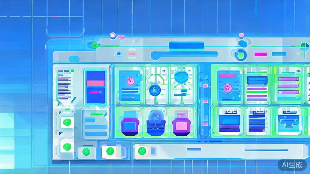 Flat vector illustration of algorithm optimization, dashboard style, soft blue gradient