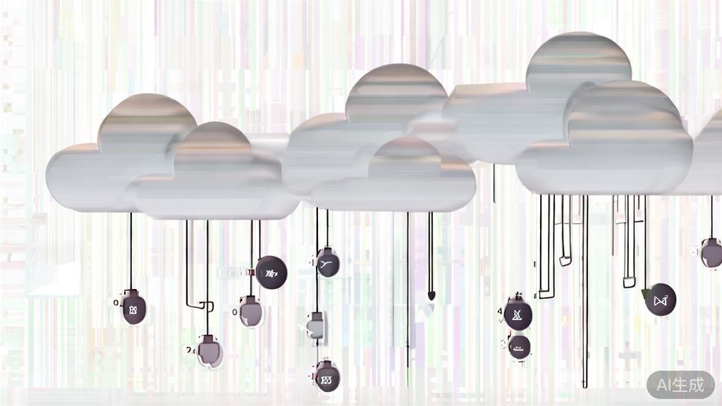High-quality business illustration regarding cloud computing resources, minimal flat design