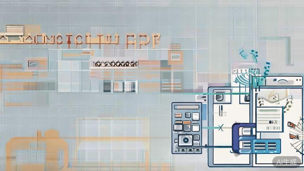 "High-quality business illustration regarding content creation using API, minimal flat design"