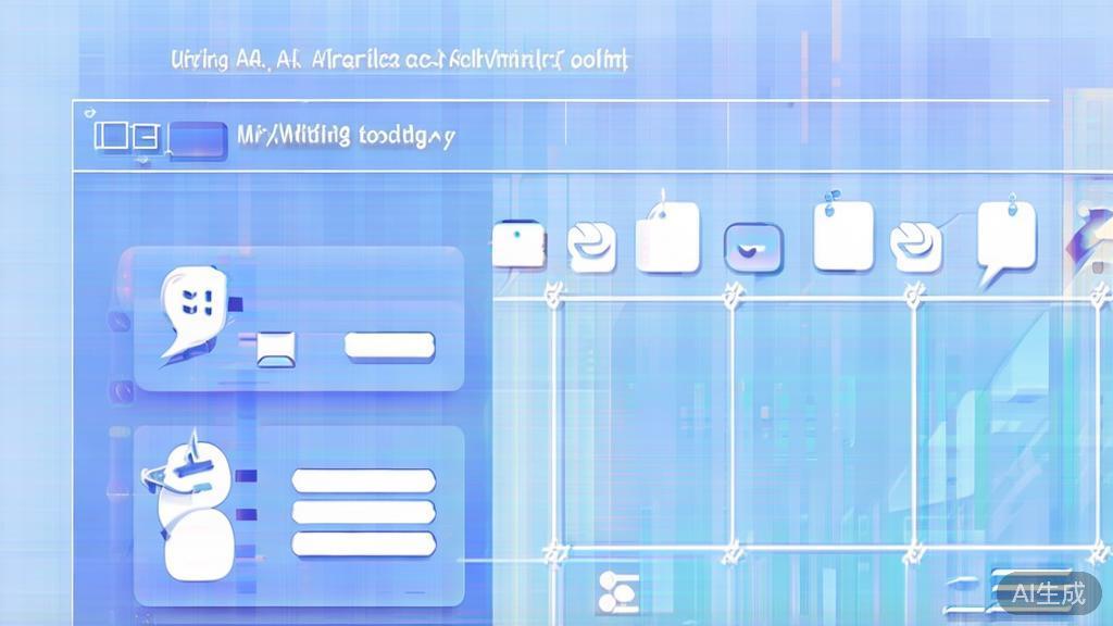 Flat vector illustration depicting how to choose AI writing tools, dashboard style, soft blue gradient
