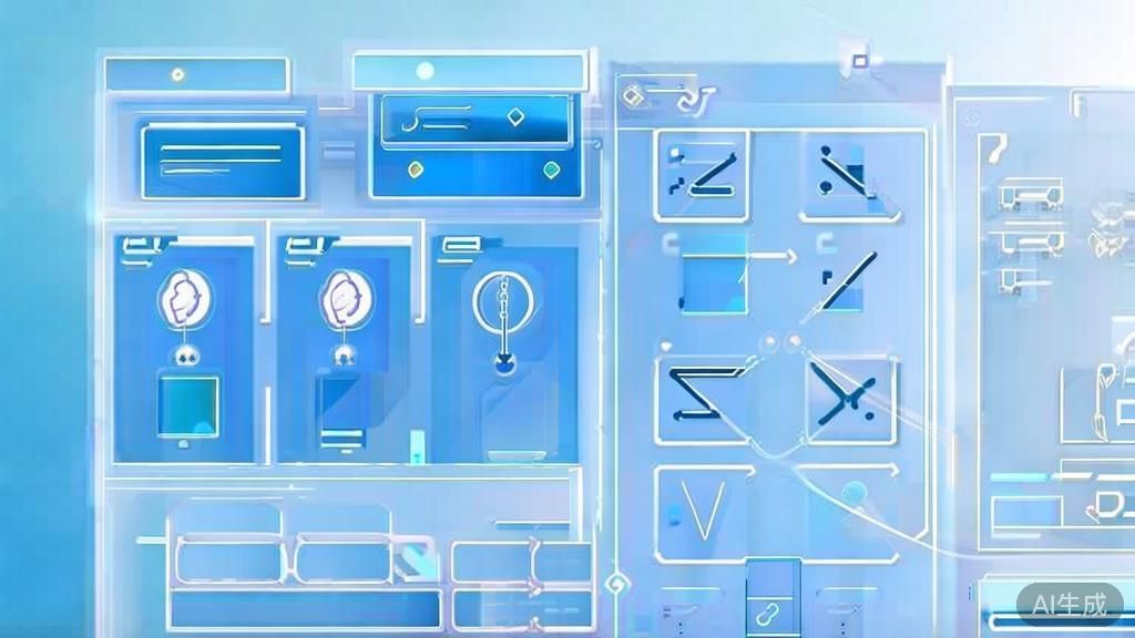 Flat vector illustration of creative process using user feedback, dashboard style, soft blue gradient