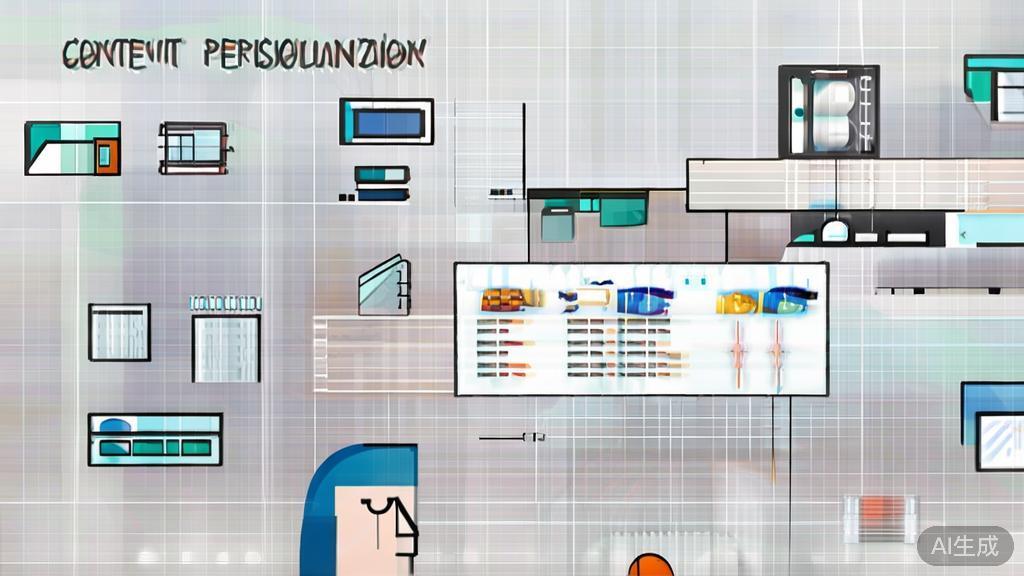 High-quality business illustration regarding content personalization, minimal flat design