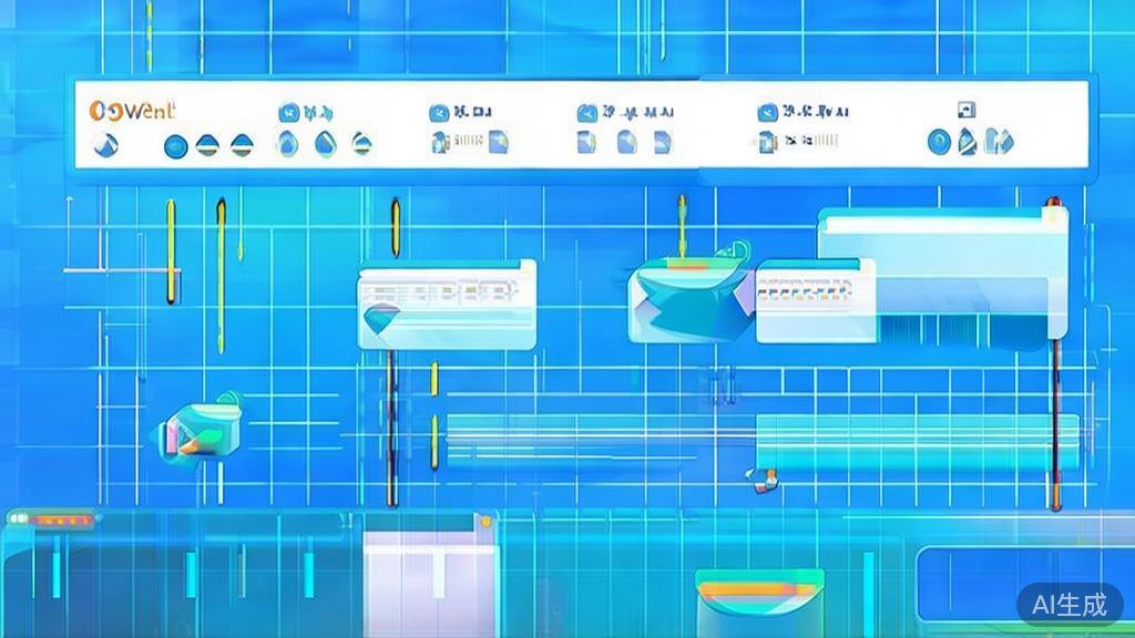 Flat vector illustration of editing process, dashboard style, soft blue gradient