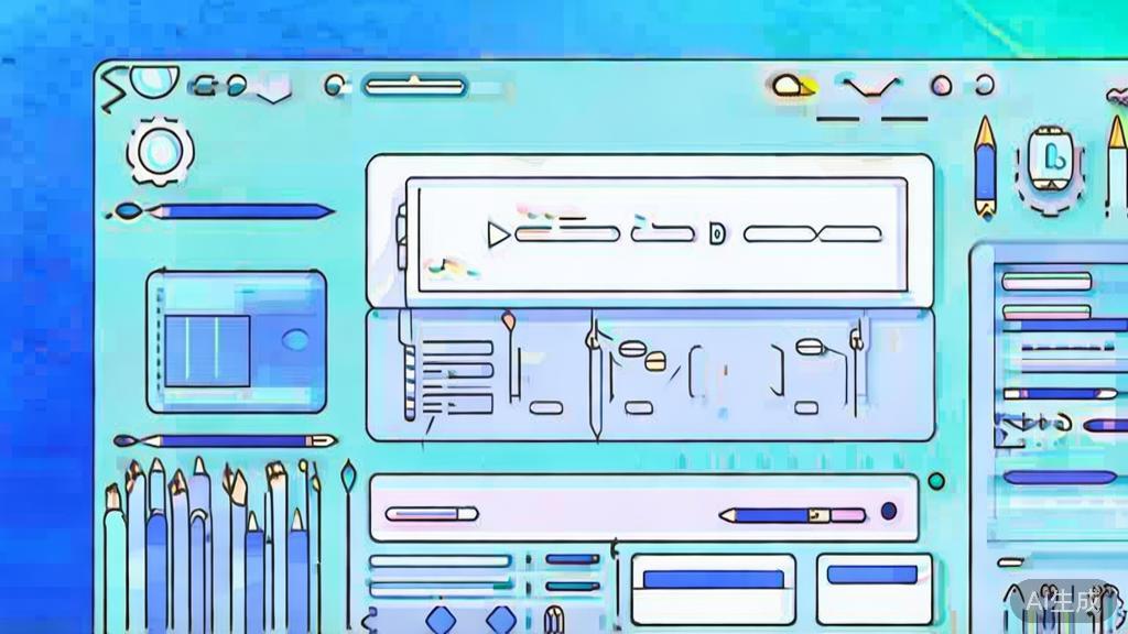 Flat vector illustration of tools integration in design, dashboard style, soft blue gradient