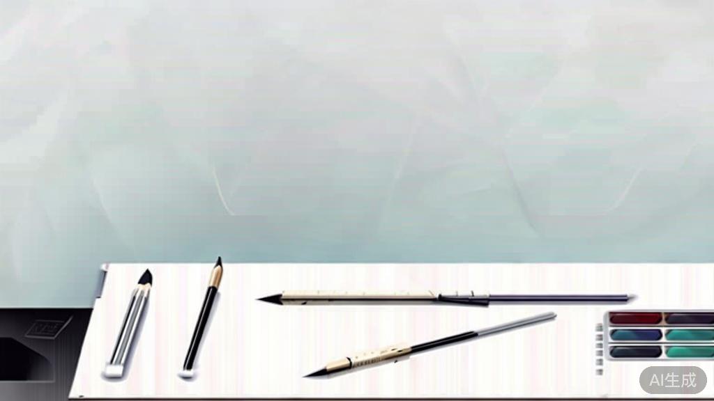 High-quality business illustration regarding traditional drawing tools, minimal flat design