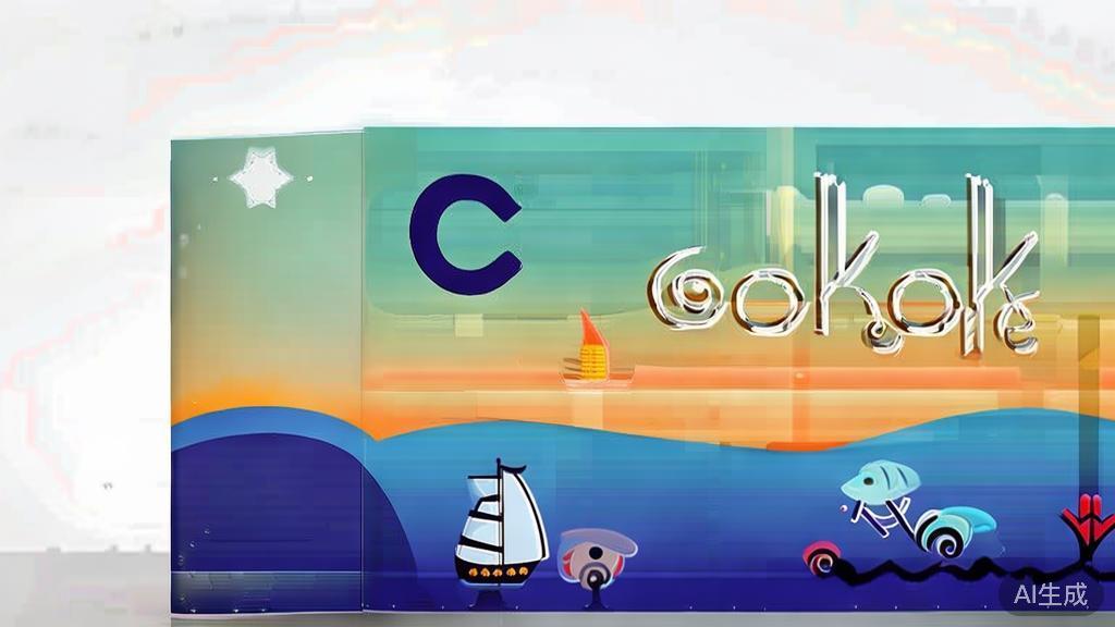 "Flat vector illustration of a children book cover inspired by ocean adventure, minimal flat design"