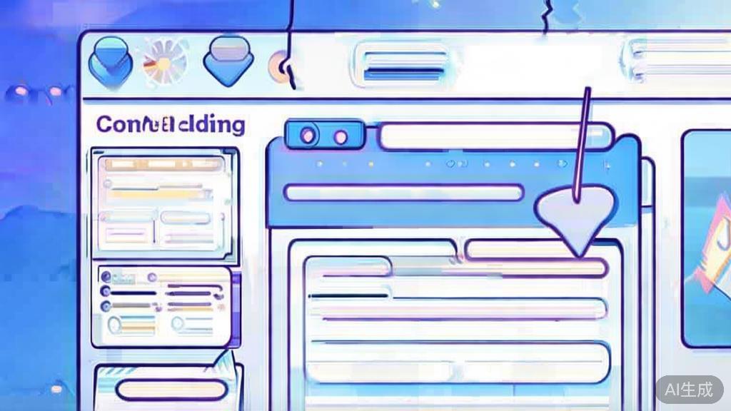 Flat vector illustration of content editing process, dashboard style, soft blue gradient