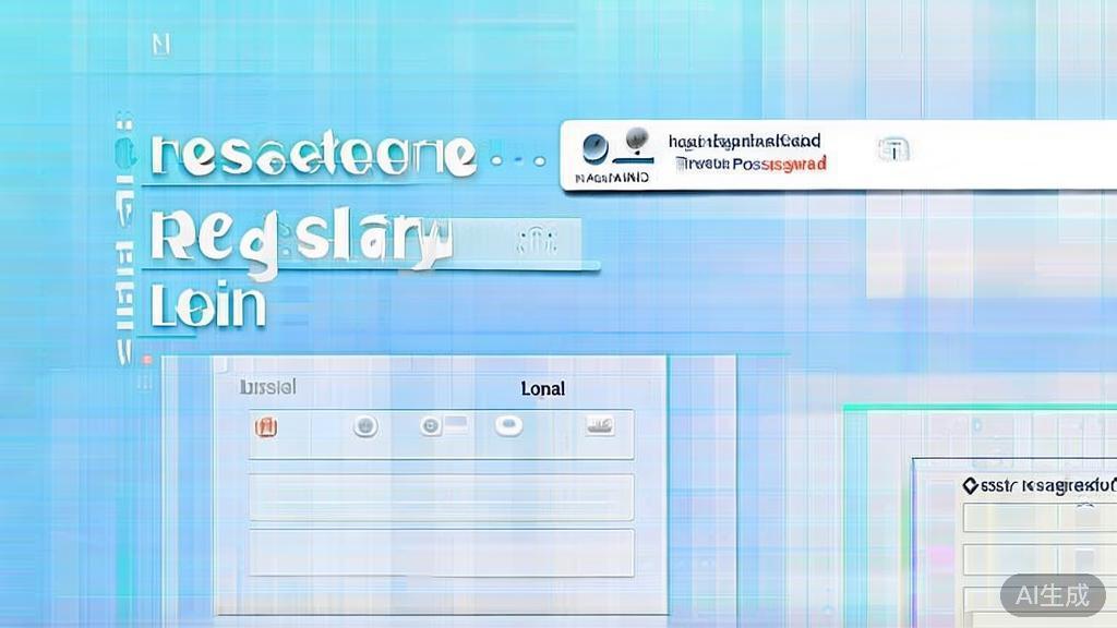 Flat vector illustration of mobile app registration and login process, dashboard style, soft blue gradient