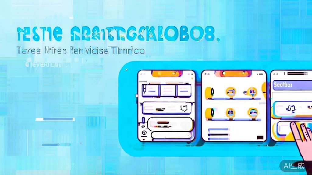 Flat vector illustration of exploring additional features in mobile applications, dashboard style, soft blue gradient
