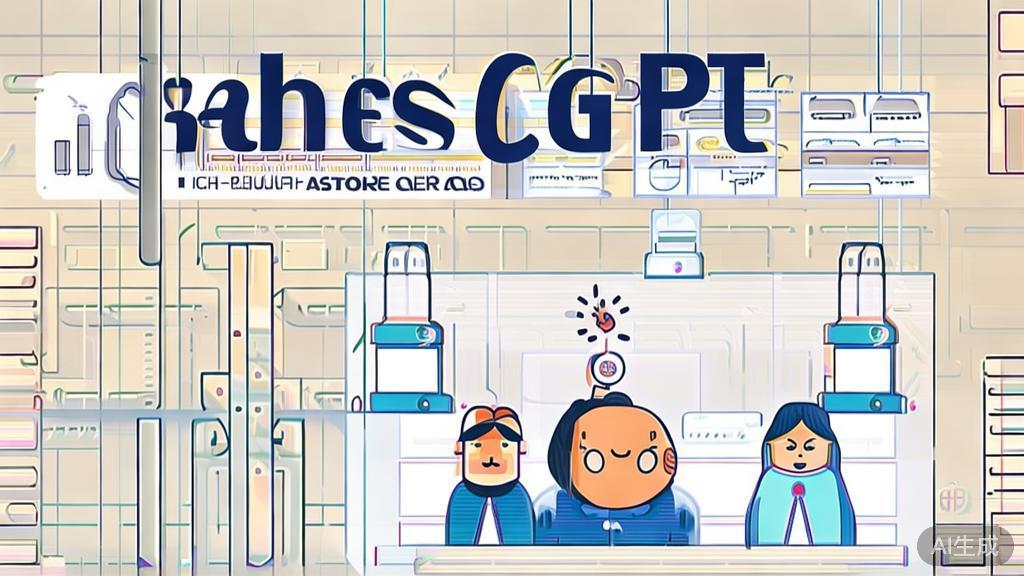 High-quality business illustration regarding ChatGPT in customer service, minimal flat design