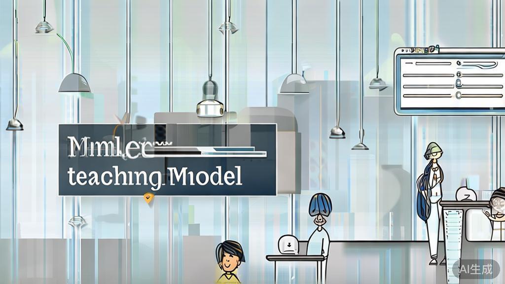 High-quality business illustration regarding hybrid teaching model, minimal flat design