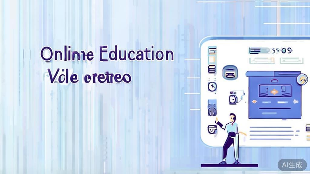 "High-quality business illustration regarding online education video creation, minimal flat design"