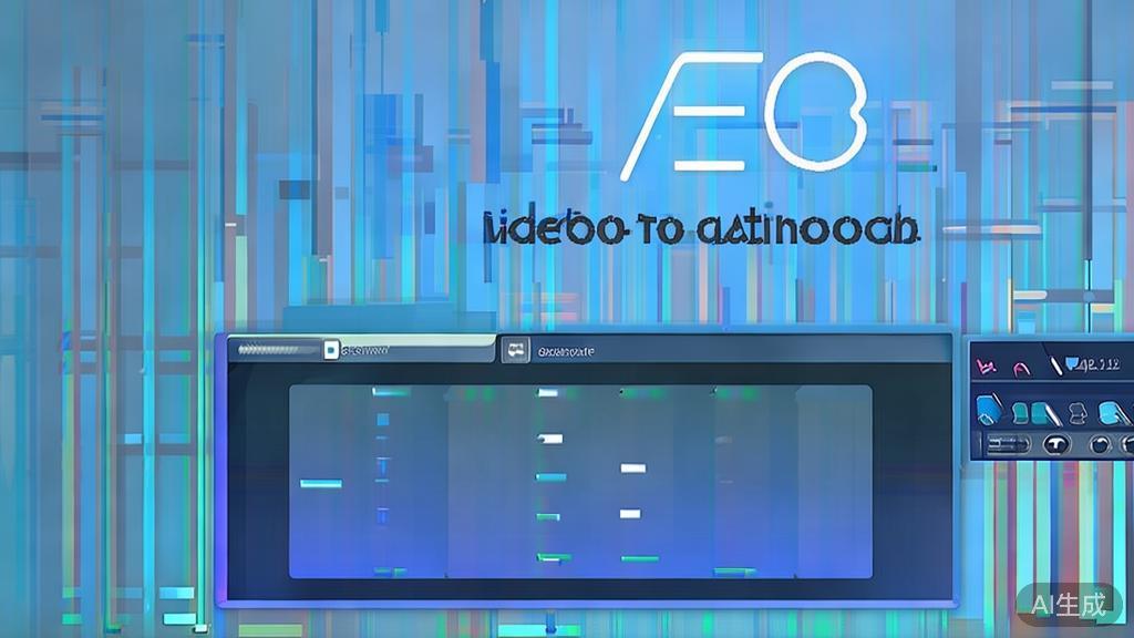 Flat vector illustration of VEO3 video creation tool, dashboard style, soft blue gradient
