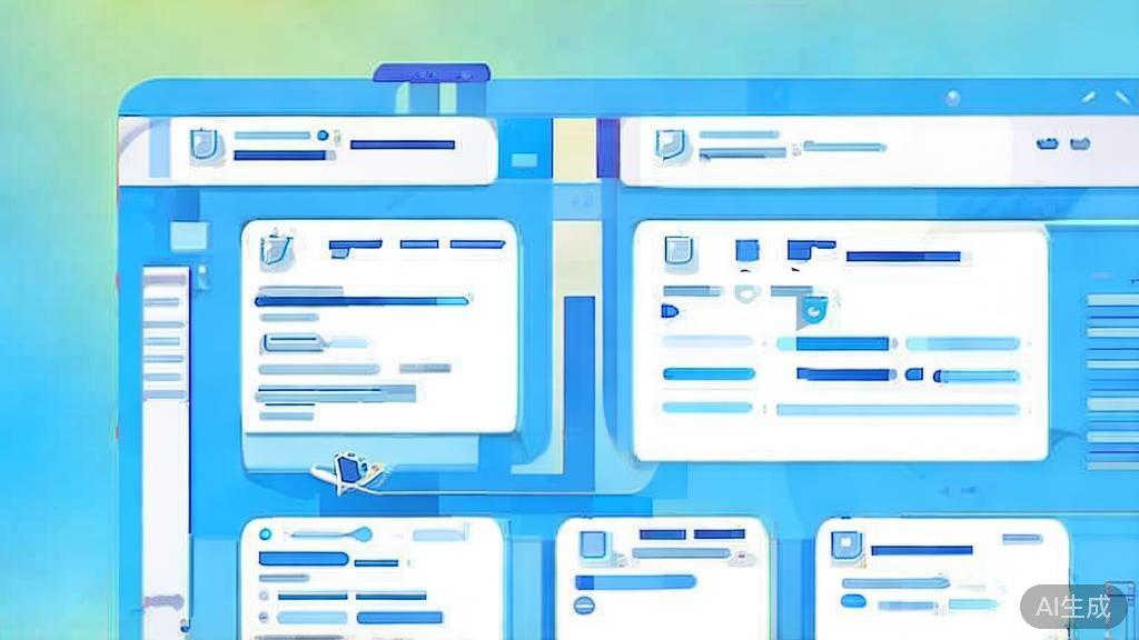 Flat vector illustration of video script writing process, dashboard style, soft blue gradient
