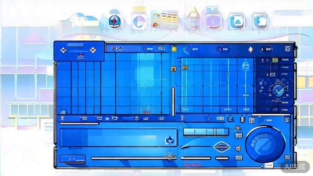 Flat vector illustration of video editing process, dashboard style, soft blue gradient
