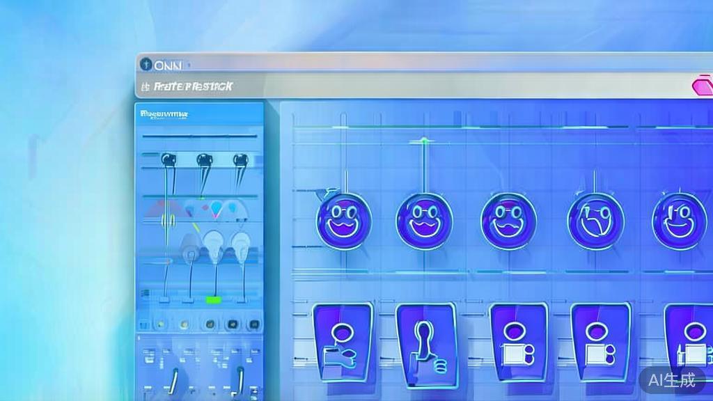 "Flat vector illustration of audience feedback collection, dashboard style, soft blue gradient"