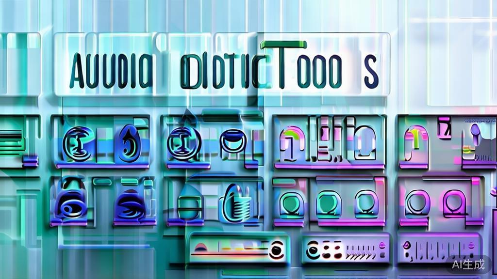 High-quality business illustration regarding audio editing tools, minimal flat design