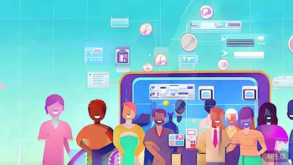 Flat vector illustration of a successful marketing video being shared on social media, soft blue gradient