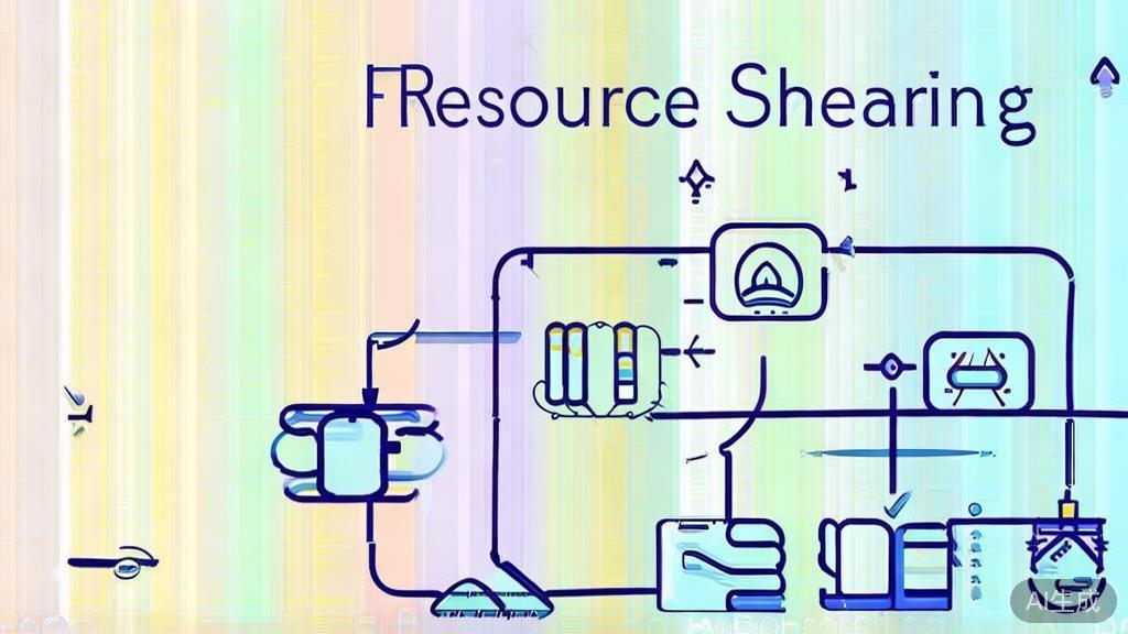 "Flat vector illustration of resource sharing, minimal flat design"