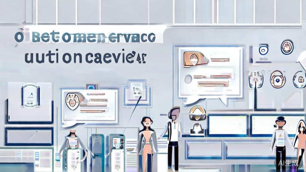 High-quality business illustration regarding customer service automation, minimal flat design