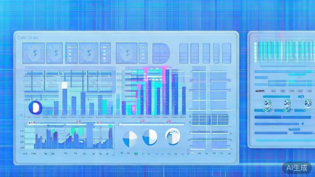 Flat vector illustration of investment return analysis, dashboard style, soft blue gradient