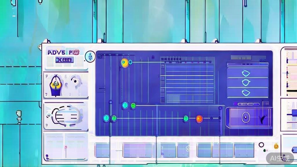 Flat vector illustration of video editing process, dashboard style, soft blue gradient