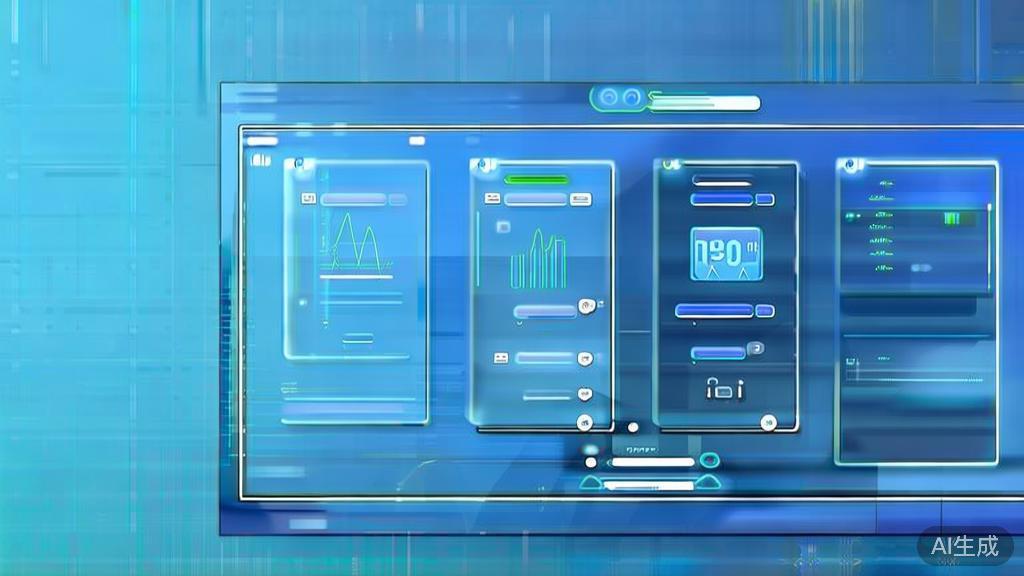 "Flat vector illustration of video analytics, dashboard style, soft blue gradient"