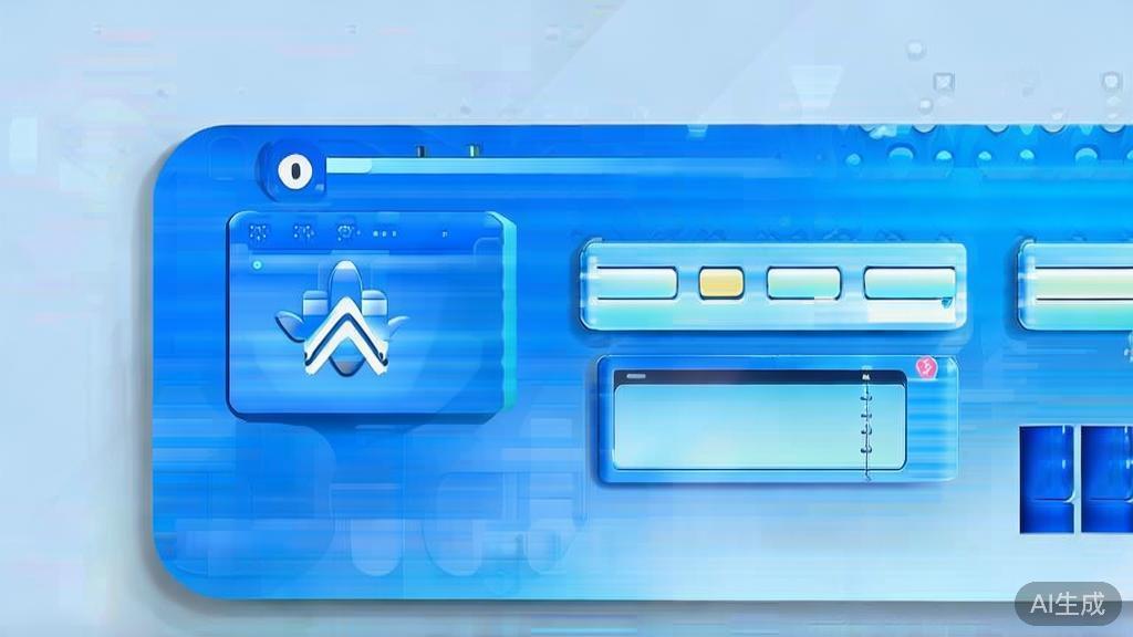 Flat vector illustration of user-friendly interface of Veo 3.1, showcasing ease of use, soft blue gradient