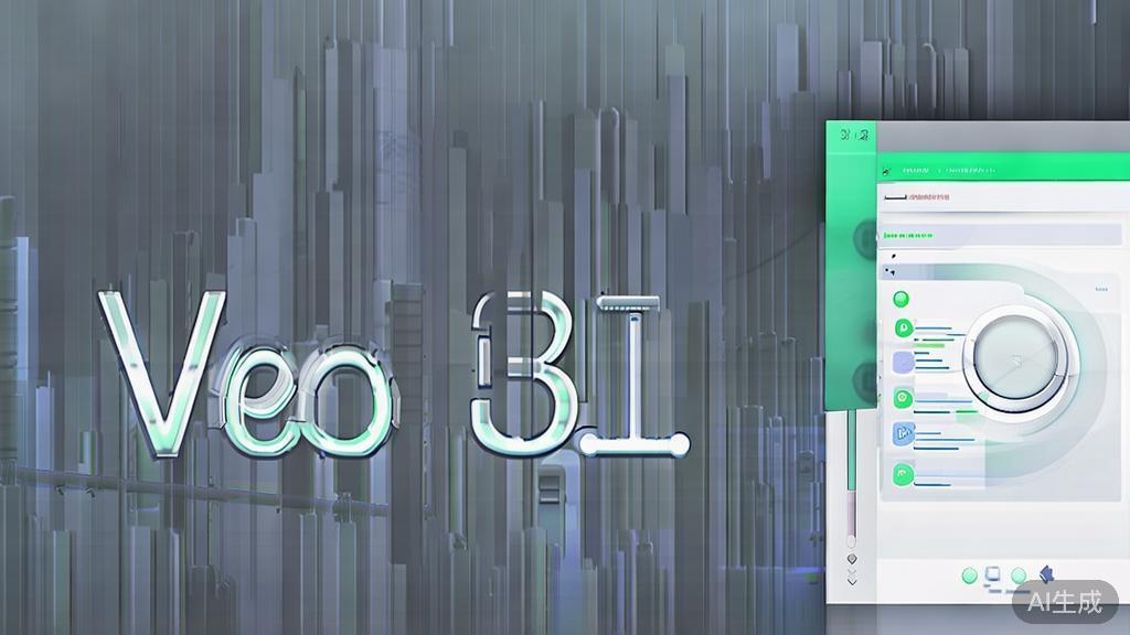 High-quality business illustration regarding user-friendly design of Veo 3.1, minimal flat design