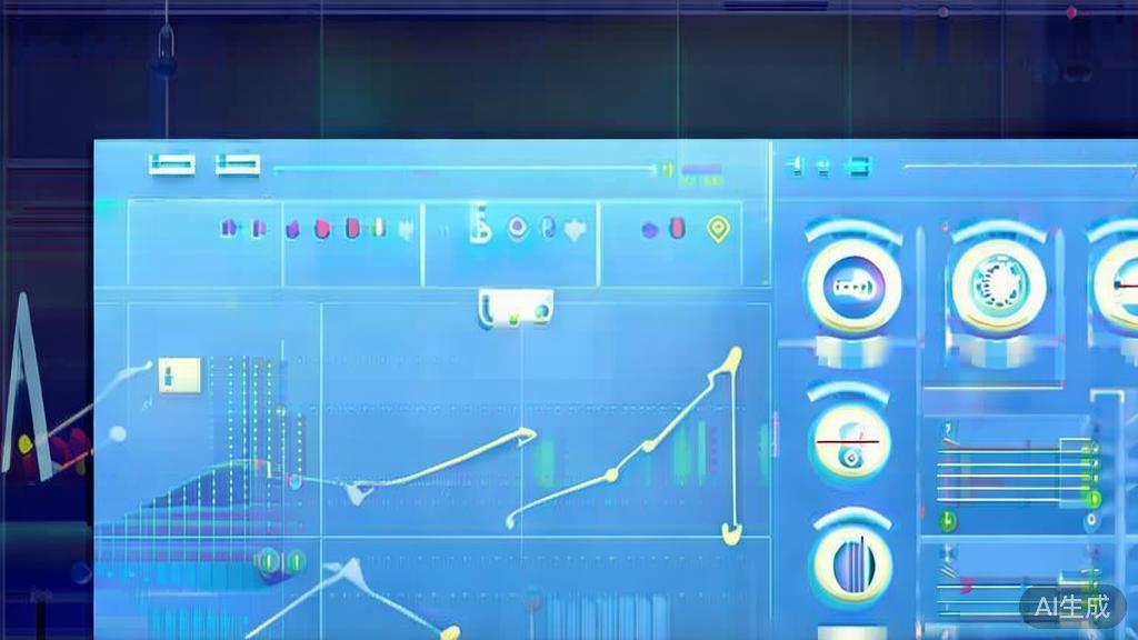Flat vector illustration of video editing effects, dashboard style, soft blue gradient
