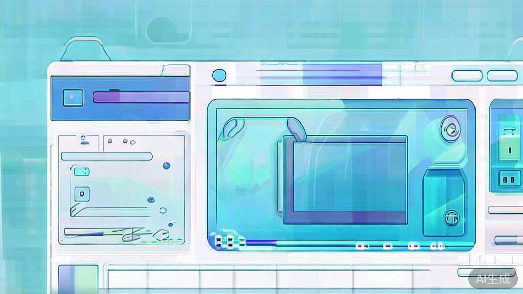 Flat vector illustration of video editing dashboard, soft blue gradient