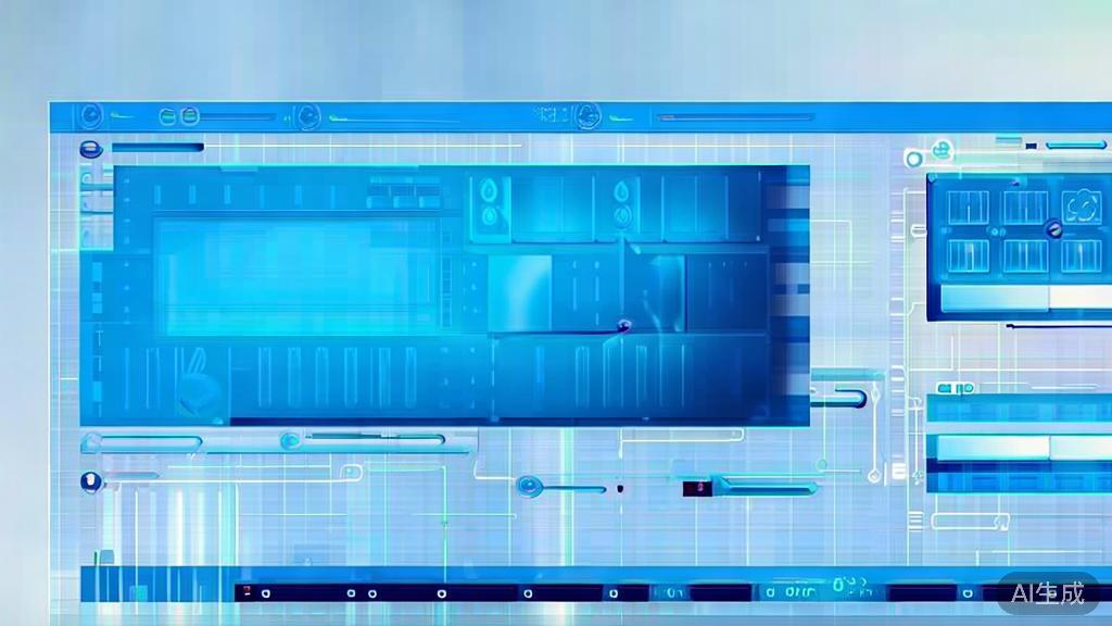Flat vector illustration of video editing, dashboard style, soft blue gradient