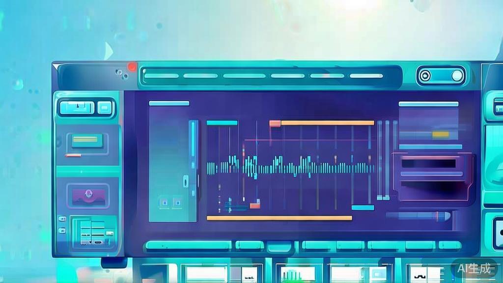 Flat vector illustration of video editing process, dashboard style, soft blue gradient