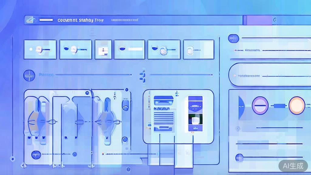 "Flat vector illustration of video content strategies, dashboard style, soft blue gradient"