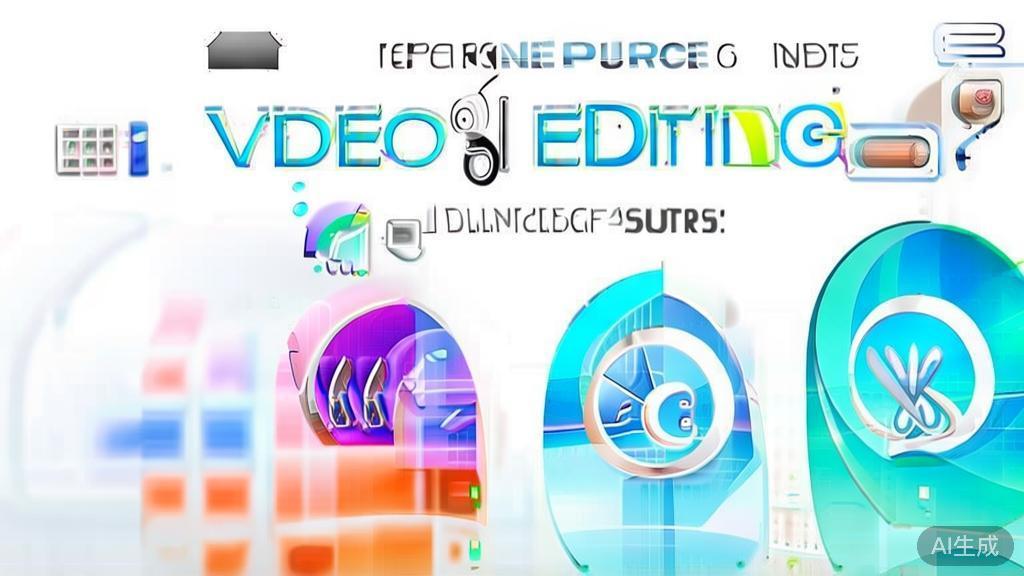 High-quality business illustration regarding video editing features, minimal flat design