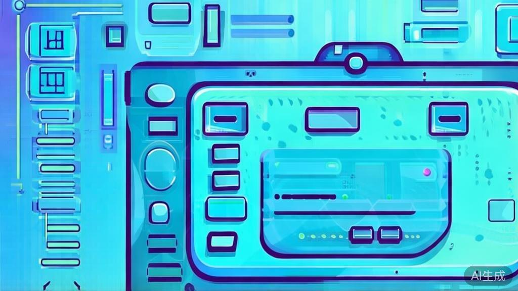 "Flat vector illustration of short video technology innovation with VR and AR, showing advanced video editing tools, soft blue gradient"