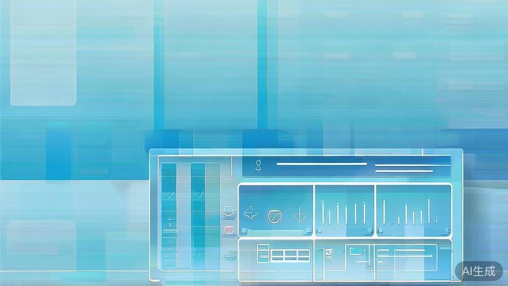 "Flat vector illustration of media organization, dashboard style, soft blue gradient"