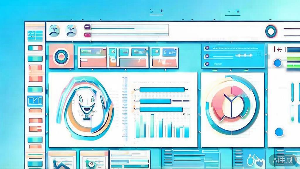 Flat vector illustration of a successful marketing campaign, dashboard style, soft blue gradient