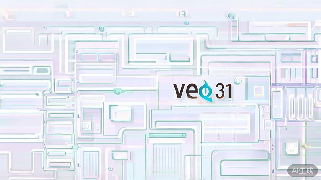 High-quality business illustration regarding content creation application of Veo3.1, minimal flat design