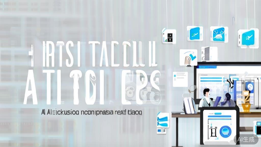 High-quality business illustration regarding practical tips for using AI tools, minimal flat design