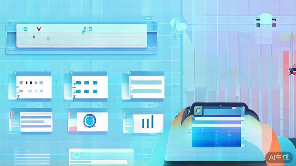 Flat vector illustration of a photographer analyzing EXIF data, dashboard style, soft blue gradient