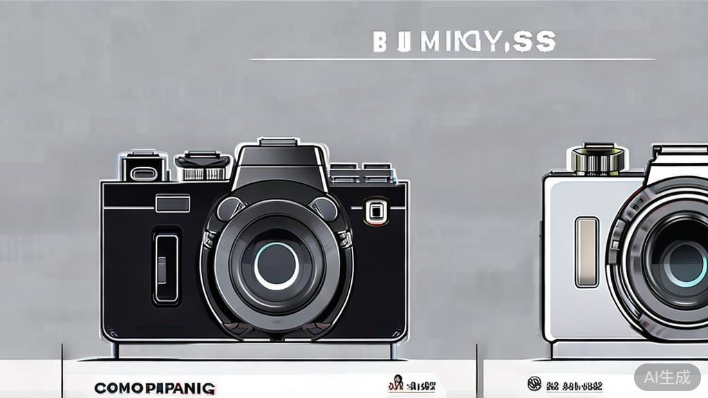 High-quality business illustration regarding camera comparison, minimal flat design