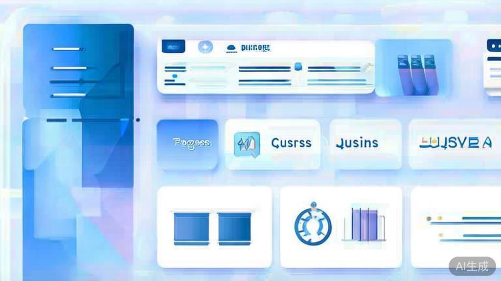 Flat vector illustration of online education concept, dashboard style, soft blue gradient