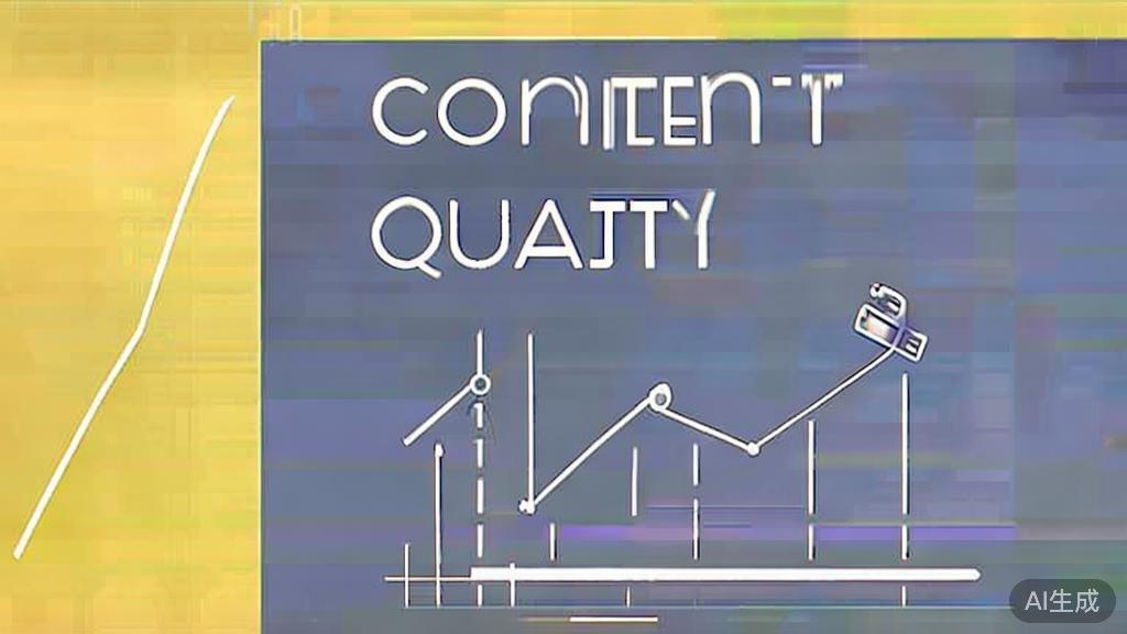 High-quality business illustration about content quality improvement, minimal flat design