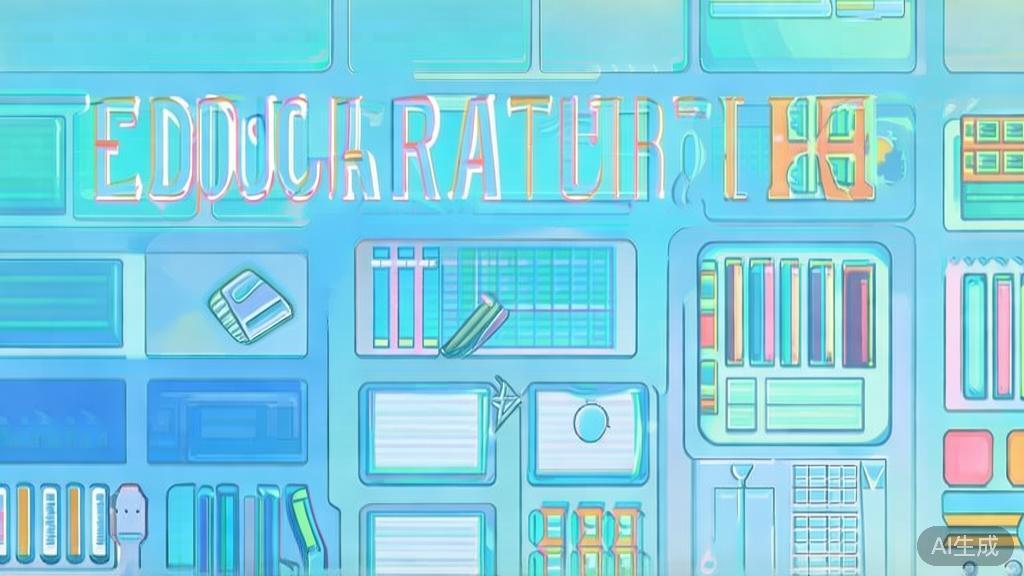 Flat vector illustration of educational tools, dashboard style, soft blue gradient