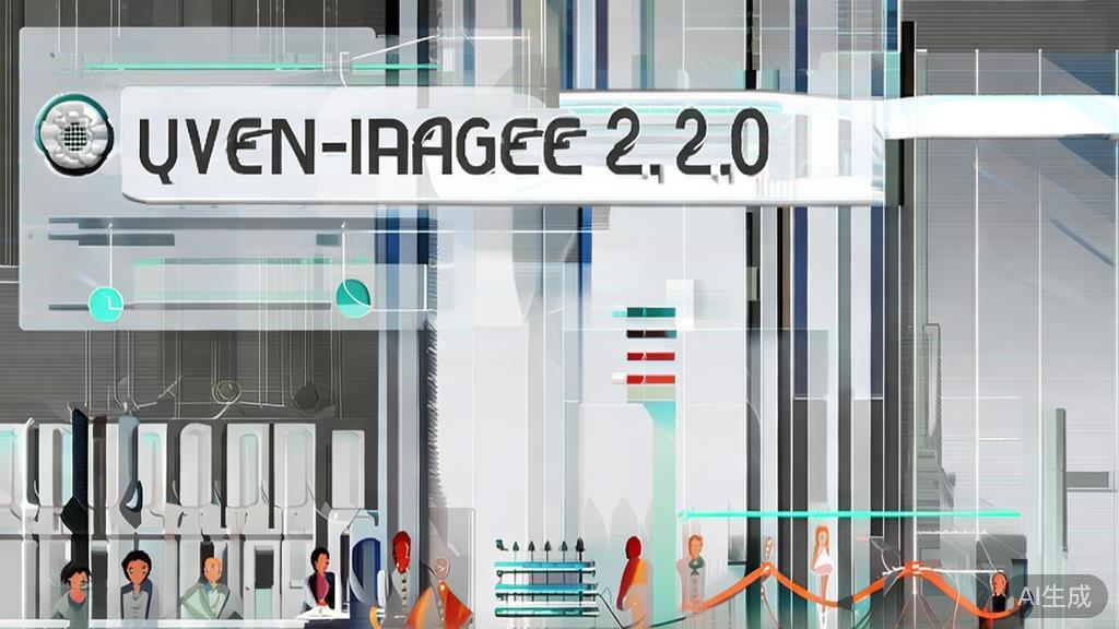 High-quality business illustration regarding Qwen-Image-2.0 future trends, minimal flat design