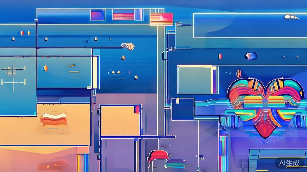 Flat vector illustration of emotional resonance in art, dashboard style, soft blue gradient