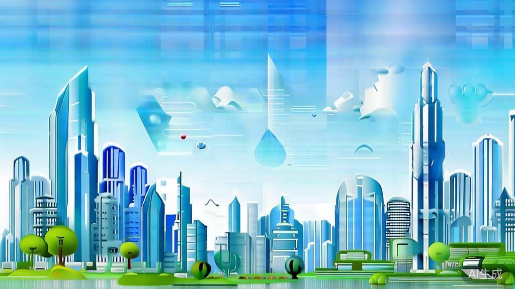 Flat vector illustration of future city concepts, high quality, soft blue gradient