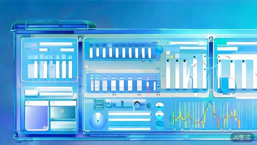 Flat vector illustration of data analysis tools, dashboard style, soft blue gradient